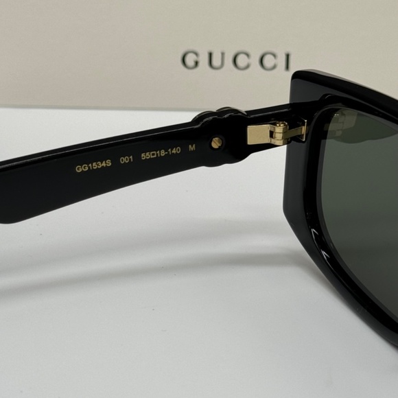 NEW GUCCI SUNGLASSES, AUTHENTIC BLACK GEOMETRIC GUCCI WOMEN EYWEAR - Picture 12 of 14